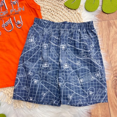 Conj. Regata Non Stop Fun e Bermuda - Laranja e Azul